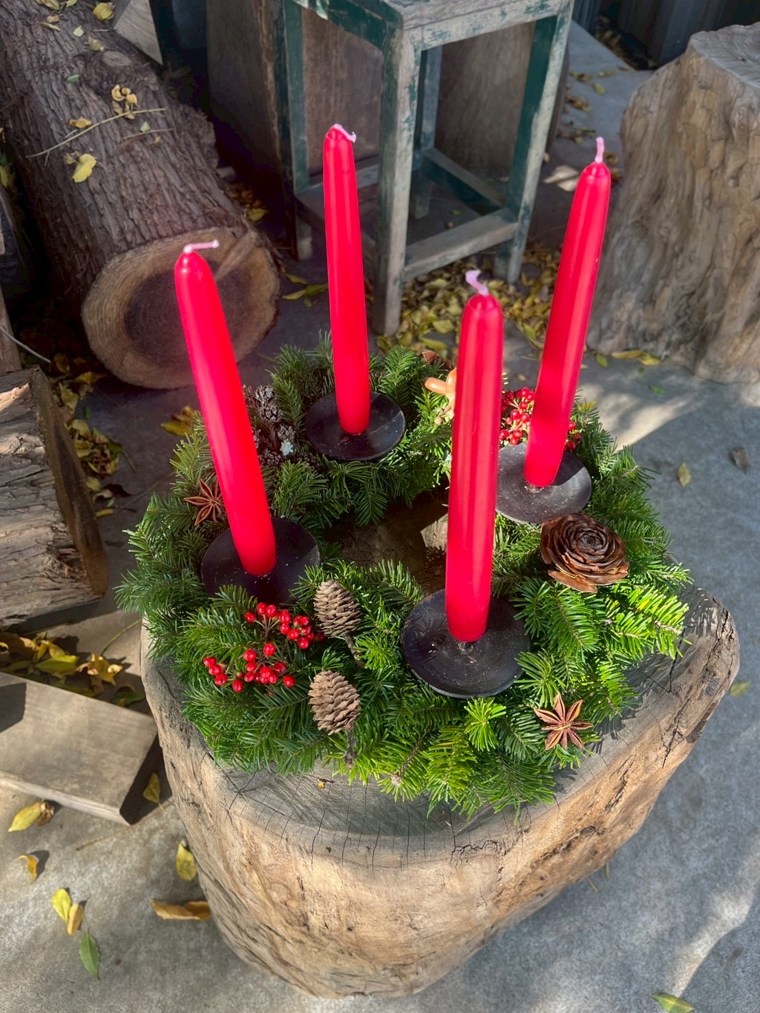 アドベントクランツ作り