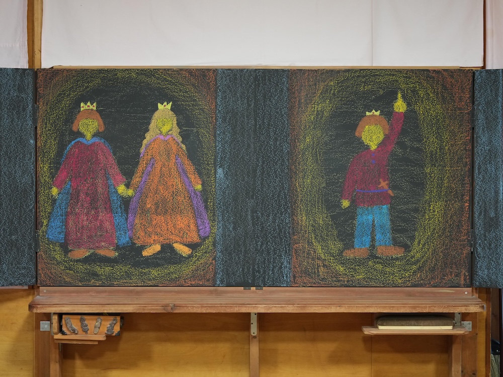 1年 算数 黒板画 1と2
