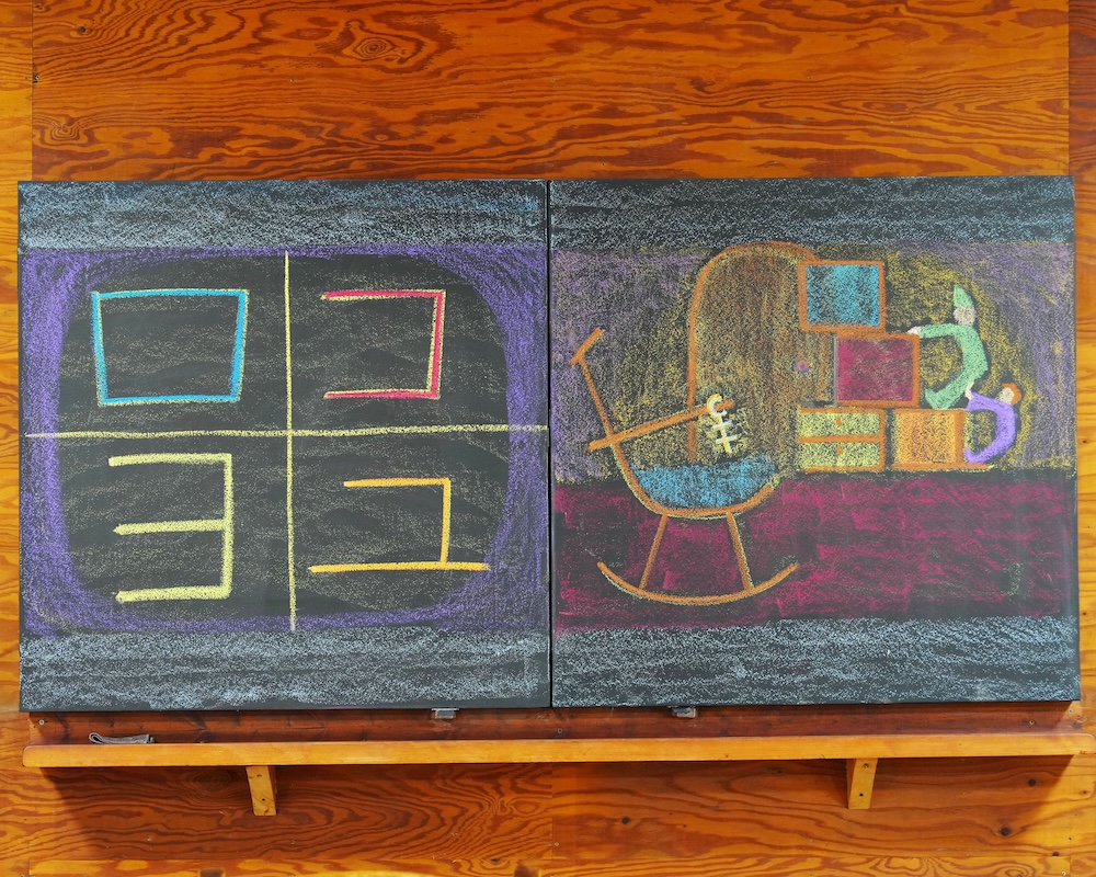 2年 カタカナ 黒板画