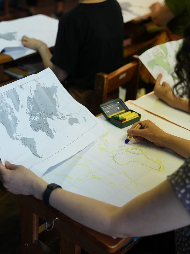 7年　社会科　地理　世界地図作り