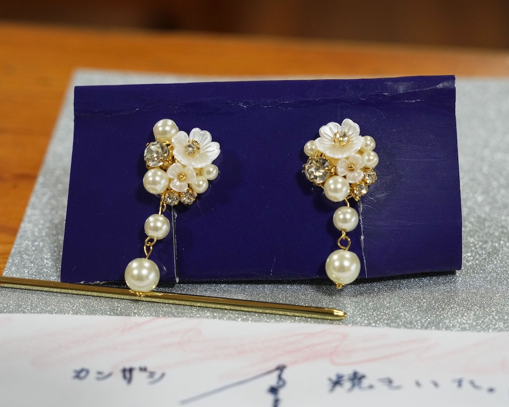 5年 夏休み　宿題　自由工作　地理の調べ学習　イヤリング