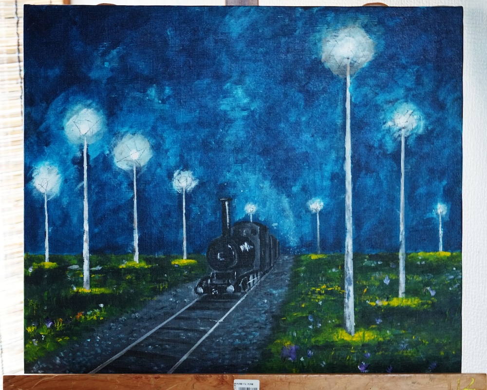 12年　卒論　実践　絵画　宮沢賢治　銀河鉄道の夜　列車