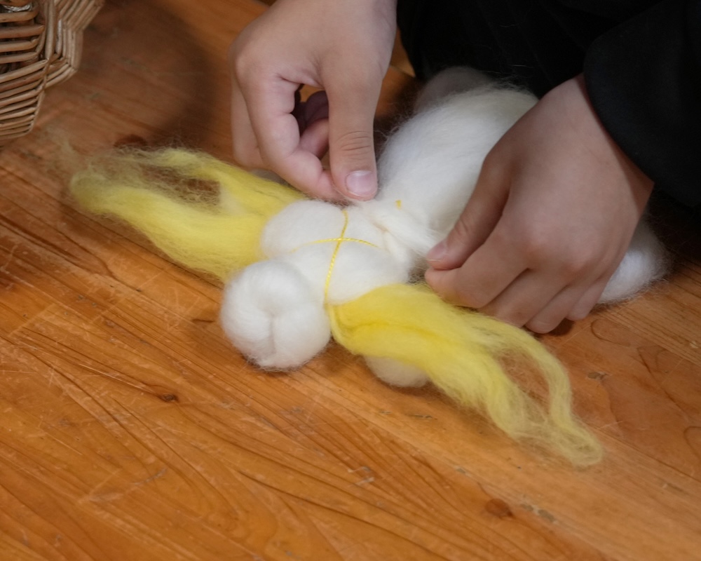 親子企画　羊毛　クリスマス　天使作り