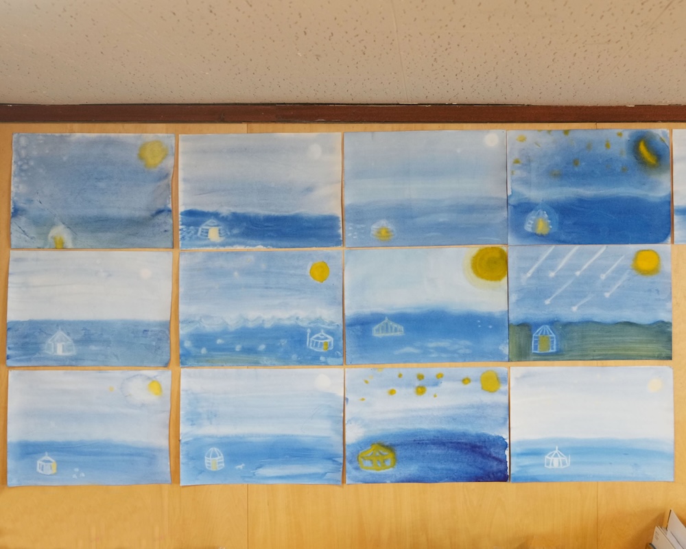 ６年　水彩　アジア　ゲル モンゴル