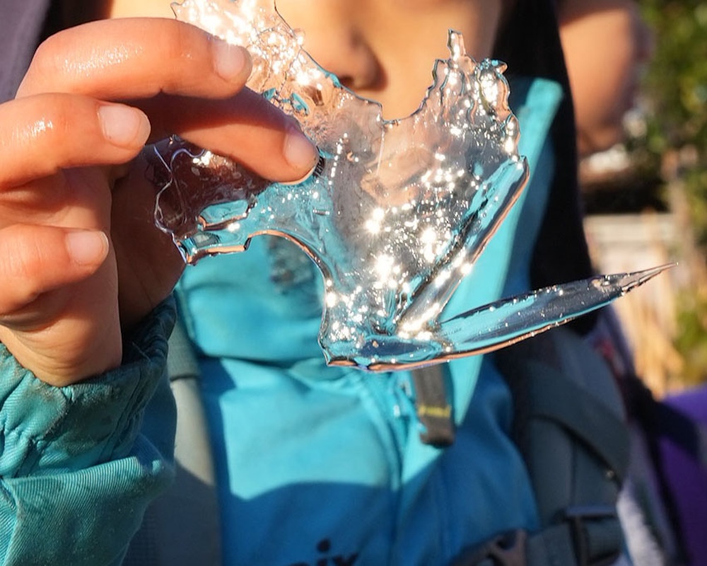 １年　寒い日　氷１