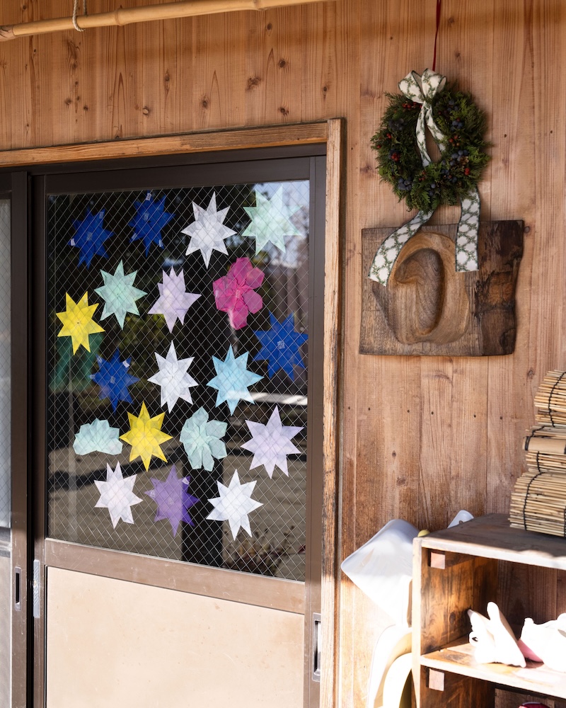 １年　折り紙　星　外からの眺め