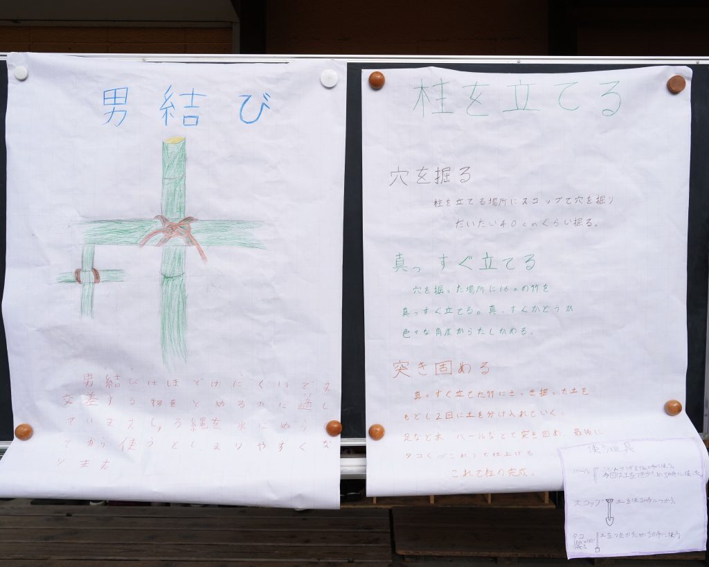 ５年　柵作り　結び方