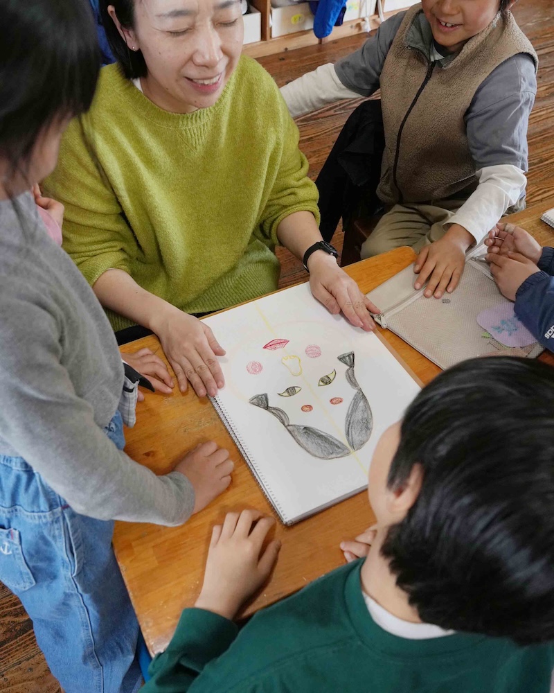 ２年　フォルメン線描　鏡写し　福笑い　担任